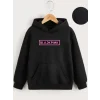 Arnay Çocuk Unisex Kapüşonlu Blackpink Baskılı Sweatshirt - Siyah
