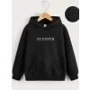 Arnay Çocuk Unisex Kapüşonlu Ön Ve Arka Blessed Baskılı Sweatshirt - Siyah