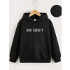 Arnay Çocuk Unisex Kapüşonlu Riot Society Baskılı Sweatshirt - Siyah