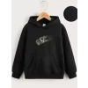 Arnay Çocuk Unisex Kapüşonlu Uzaylı Baskılı Sweatshirt - Siyah