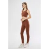 Arnay Kadın Crop Tayt İkili Spor Takımı - Kahve