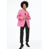 Arnay Kadın Kırlangıç Yaka Cepli Ceket - Pembe