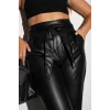 Arnay Kadın Tam Kalıp Süni Deri Pantolon - Siyah