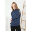 Arnay Kadın Yarım Balıkçı Yaka Triko Kazak - İndigo