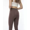 Arnay Kadın Yüksek Bel Sporcu Düz Tayt - Kahverengi