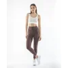 Arnay Kadın Yüksek Bel Sporcu Düz Tayt - Kahverengi