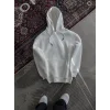 Arnay Kapüşonlu Üç İplik Penye Basic Sweatshirt - Beyaz