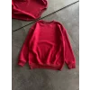 Arnay Kışlık Bisiklet Yaka Üç İplik Basic Sweatshirt - Bordo