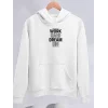 Arnay Kışlık Üç İplik Kapüşonlu Sweatshirt - Beyaz