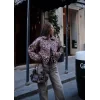 Arnay Kuşak Bağlamalı Leopar Desenli Ceket Mont - Leopar