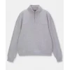 Arnay Oversize Yarım Farmuarlı Yakalı Basic Sweatshirt - Gri