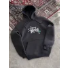 Arnay Üç İplik Kapşonlu Baskılı Sweatshirt - Füme