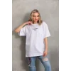 Arnay Unisex Baskılı Oversize T-shirt - Beyaz