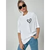 Arnay Unisex Baskılı Oversize T-shirt - Beyaz