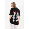 Arnay Unisex Baskılı Oversize T-shirt - Siyah