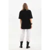 Arnay Unisex Bisiklet Yaka 20/1 Düz Oversize T-shirt - Siyah