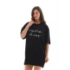 Arnay Unisex Bisiklet Yaka Baskılı Oversize T-shirt - Siyah