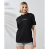 Arnay Unisex Bisiklet Yaka Baskılı Slim Fit T-shirt - Siyah