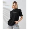 Arnay Unisex Bisiklet Yaka Baskılı Slim Fit T-shirt - Siyah