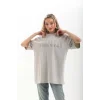 Arnay Unisex Taş Desenli Oversize T-shirt - Gri