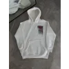 Arnay Uzun Kol Kapüşonlu Ön Ve Arka Baskılı Sweatshirt - Beyaz