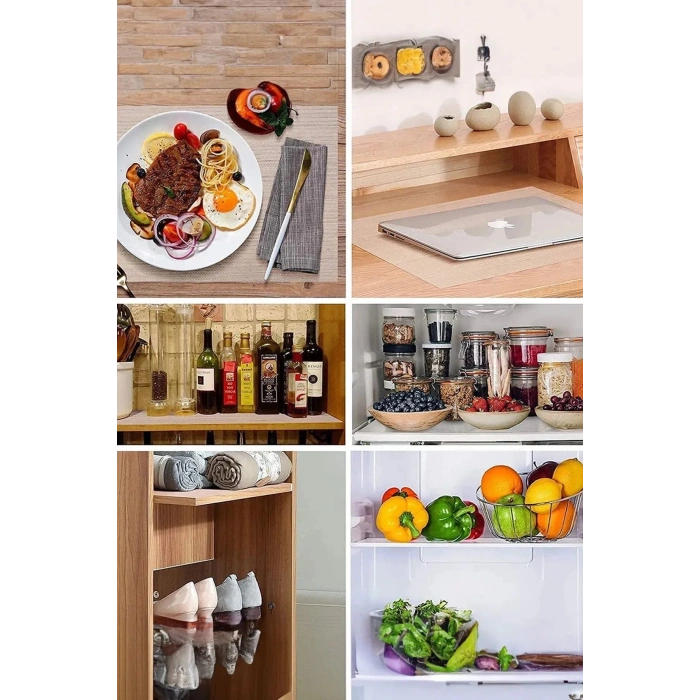 ( 3 ADET ) Çok Amaçlı Pratik Kaydırmaz 45 Cm X 3 Metre Raf Örtüsü (Mutfak-Dolap içi-Buzdolabı )