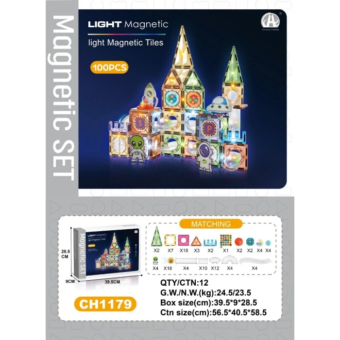 03-CH1179 7,5 CM MANYETİK BLOKLAR 100 PCS