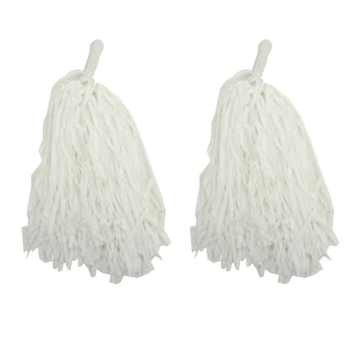 1 Çift ( 2 Adet ) Beyaz Renk 23 Nisan Gösteri Ponponu (5047)