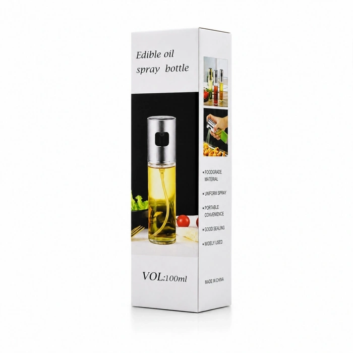 100 ML SPREY CAM YAĞDANLIK KROM - RENKLİ SPREY KAFA - İNCE UZUN ŞİŞE (5047)