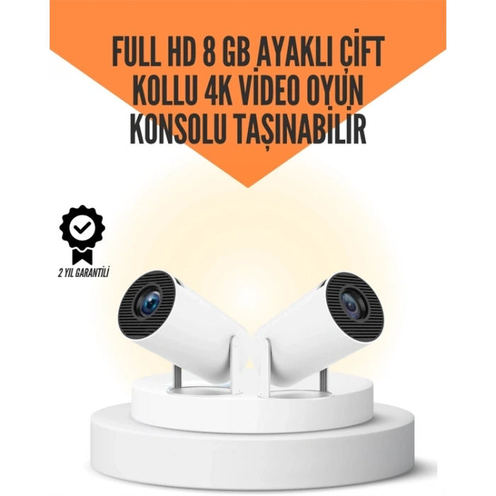 10.000 Oyun Destekli, Çift Kollu 4K Projeksiyon – HDMI, USB, AUX, Ethernet Yok
