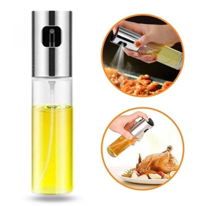 100ml Kapasiteli Şeffaf Spreyli Yağdanlık Sosluk Yağ Püskürtücü Yağ Şişesi (5047)