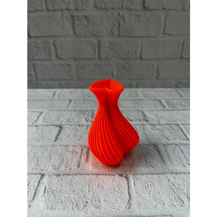 11 cm Turuncu Kalp Formlu Mini Vazo Estetik Dekoratif Obje