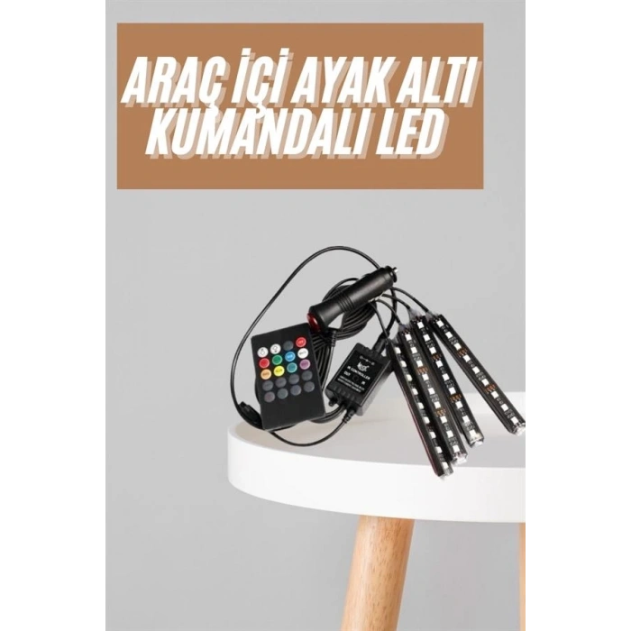 12Lİ Şerit Led Işık RGB Sese ve Müziğe Duyarlı Araç İçi Ayak Altı