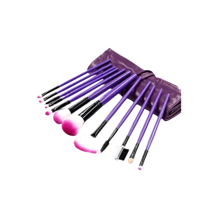 12 Parça Yumuşak Uçlu Makyaj Fırça Set-Göz ve Yüz Makyajı İçin Fırça Seti Profesyonel Makyaj Seti