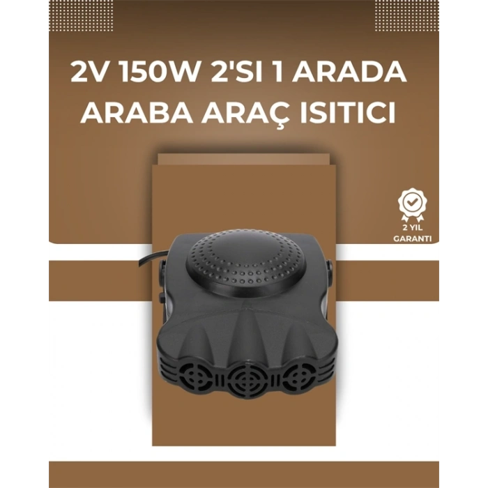 12V Araç Fanı & Isıtıcı | Ön Cam Buzu Çözücü, 360° Ayarlanabilir Başlık, Anında Sıcaklık