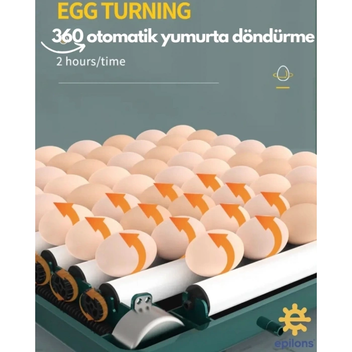 130 Yumurtalık Tam Otomatik Kuluçka Makinesi Wi-fi Kamera Hediyeli Yedek Motorlu Profesyonel Tavuk Kaz Ördek Bıldırcın Güvercin Süs Kuşu İçin İdeal