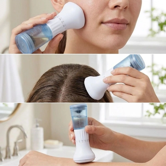 140 İğneli Serum Hazneli Dermaroller – 0-3 mm Ayarlı Dermaroller Mikro İğneli Saç, Cilt ve Vücut Bakım Aparatı (5047)