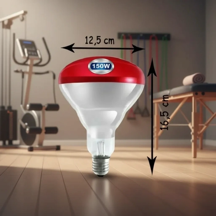 150w Kızılötesi (infrared) Isıtıcılı Fizik Tedavi Lambası (Kırmızı Işık) E27 (Kalın Duy)
