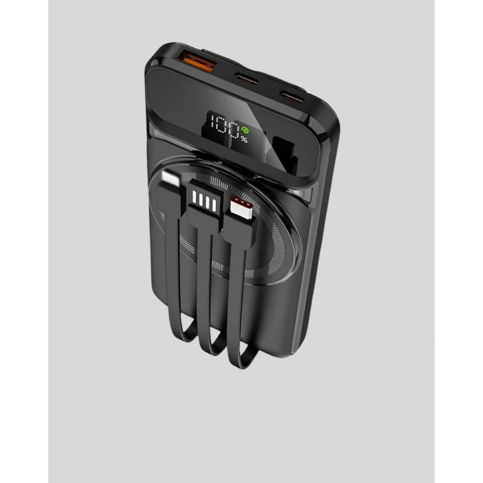 15W Kablosuz Hızlı Şarjlı 10000 mAh Powerbank – Taşınabilir, LED Göstergeli