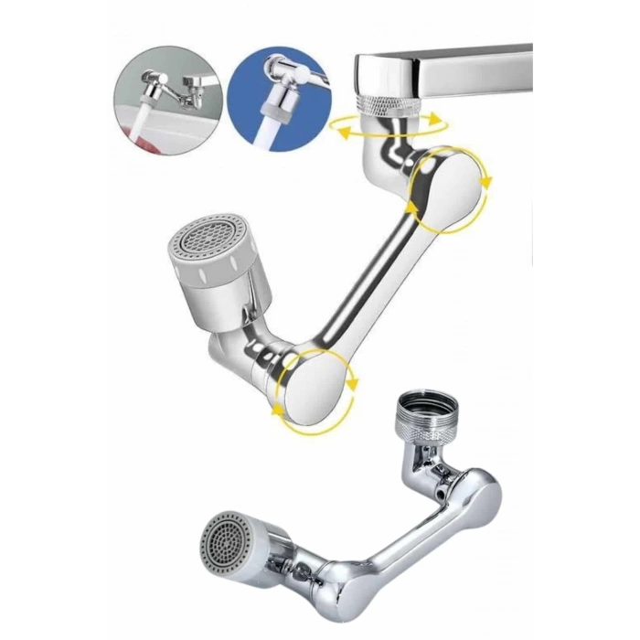 180 Derece Dönebilen Fonksiyonel Paslanmaz Çelik Robotik Kol Musluk Başlığı