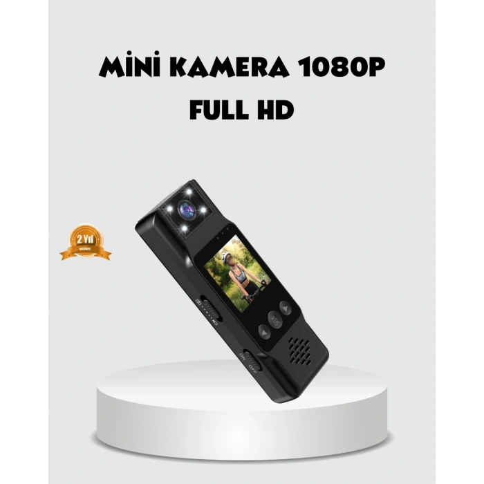 180 Derece Dönebilen Mini Kamera Full HD TFT Ekran Hareket Sensörlü