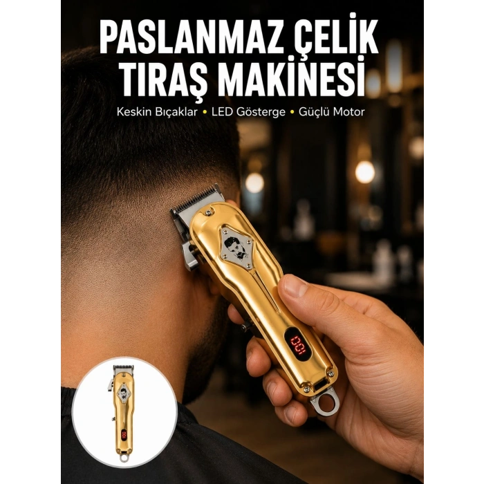 1800 mAh Bataryalı Uzun Kullanım Süreli Şarjlı Tıraş Makinesi Yeni Nesil
