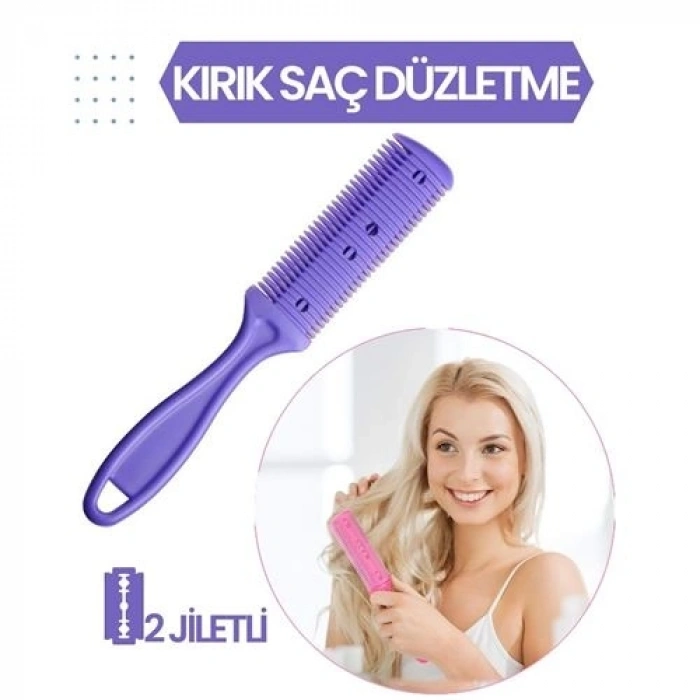 2 Jiletli Kırık Saç Düzeltme İnceltme Tarağı 716867
