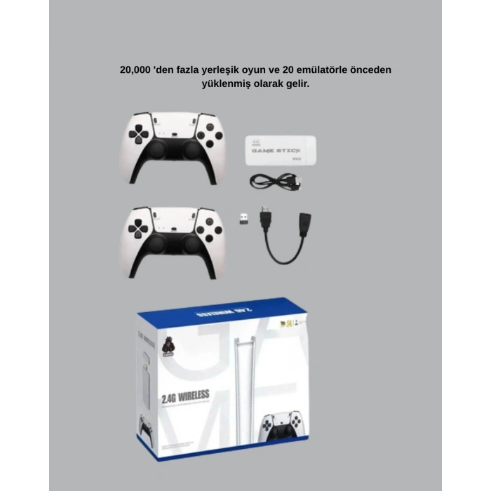 2 Kablosuz Kollu HDMI Uyumlu M15 Oyun Konsolu