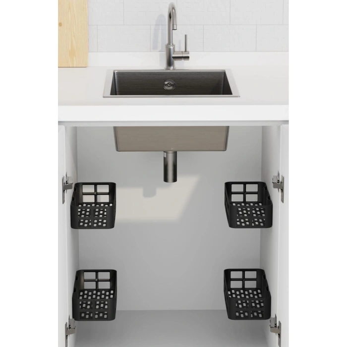 2li Yapışkanlı Evye Altı ve Dolap İçi Düzenleyici Organizer Raf Seti