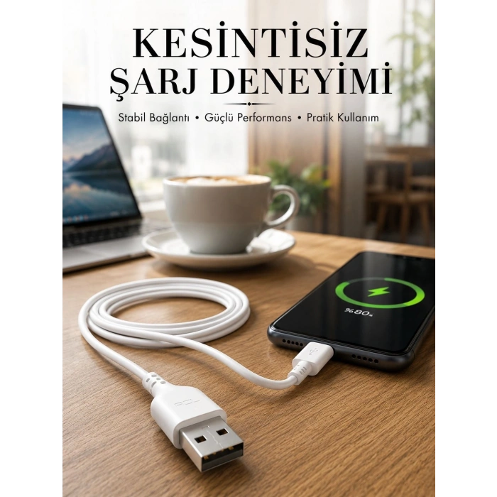 2 Metre Type-C Şarj Kablosu Güvenli ve Stabil Şarj Desteği