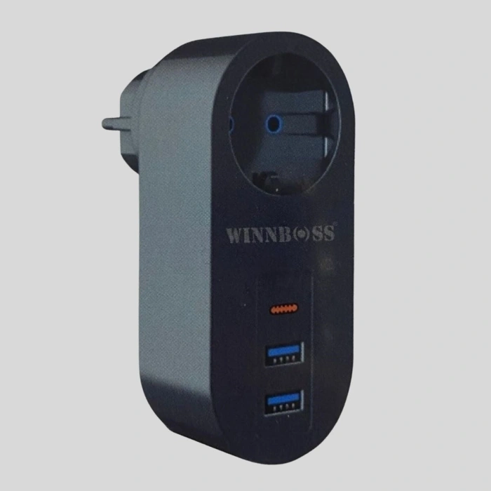 2 USB,1 TYPE-C Girişli 1li Çocuk Korumalı,Isıya Karşı Dayanıklı 2500Watt Termal Akım Korumalı Priz