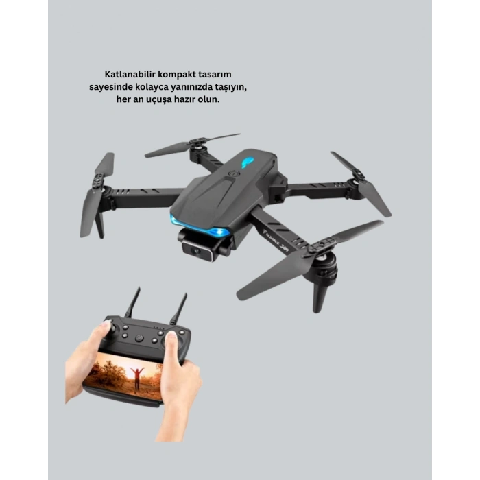 2.4G 4CH Katlanabilir Drone 100 Metre Uçuş Mesafeli