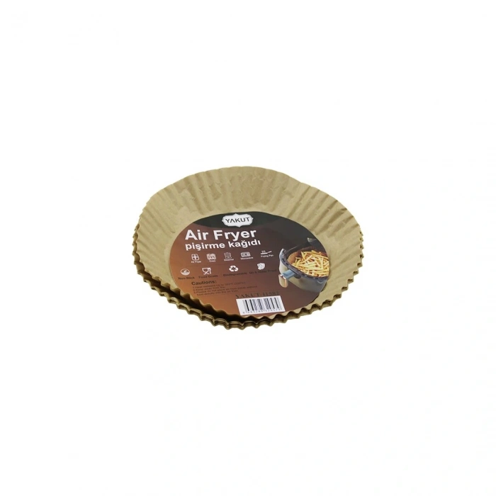 25PCS KÜÇÜK=TABAN 16CM-AĞIZ:22CM TABAK MODEL YUVARLAK AİR FRYER PİŞİRME KALIP KAĞIT 200 DERECEDAYANIKLI (5047)