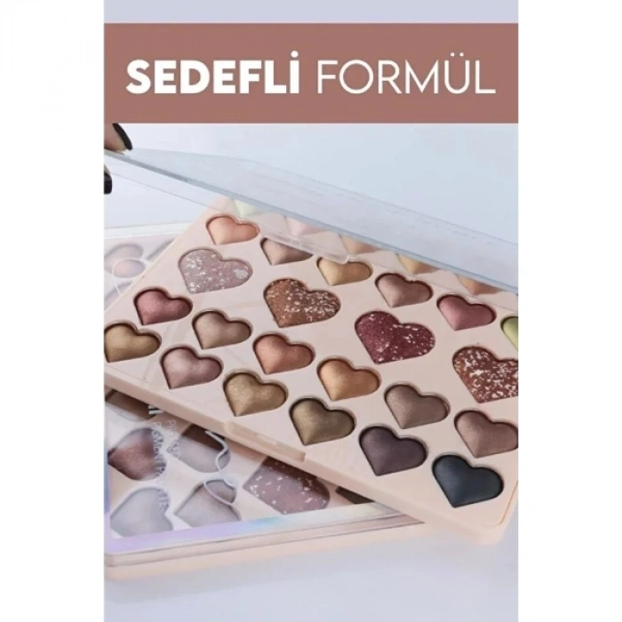 28li Sedefli Shine Kalp Far Paleti - 2li Set